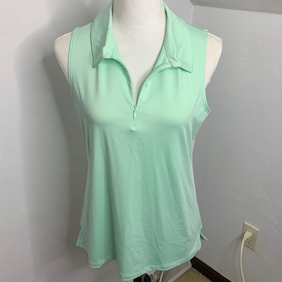 Tommy Bahama Tops - Tommy Bahama NWT Cool Green Sleeveless Golf Shirt Size L